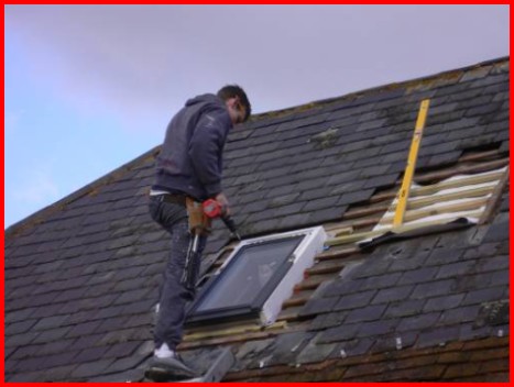 Velux Window being Installed on Eternite Slate Roof